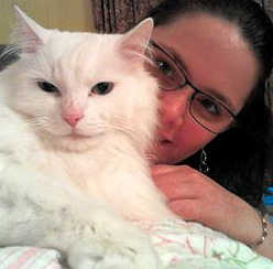 Mooney and her cat Hazel